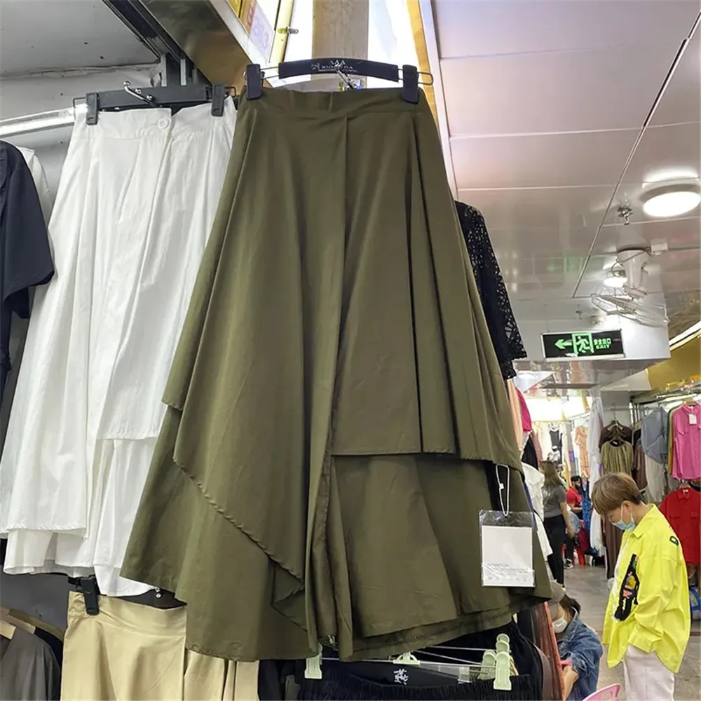 Spring Autumn Streetwear Loose Casual Irregular A-Line Skirt Women High Waist All-Match Harajuku Y2k Skirt Female Clothes 2023