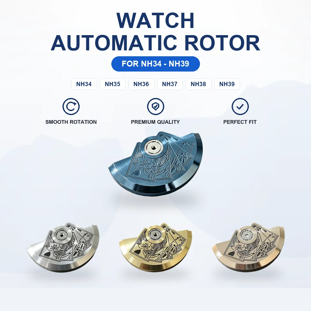 automatic-oscillating-weight-hammer-poker-cards-engraved-rotor-nh35-nh34-36-37-38-39-mechanical-rotor-everything-for-watchmaker