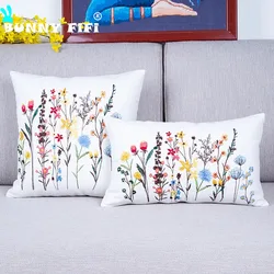 Cotton cushion cover with dandelion design for home decoration, floral design, spring, 30x50cm, 45x45cm