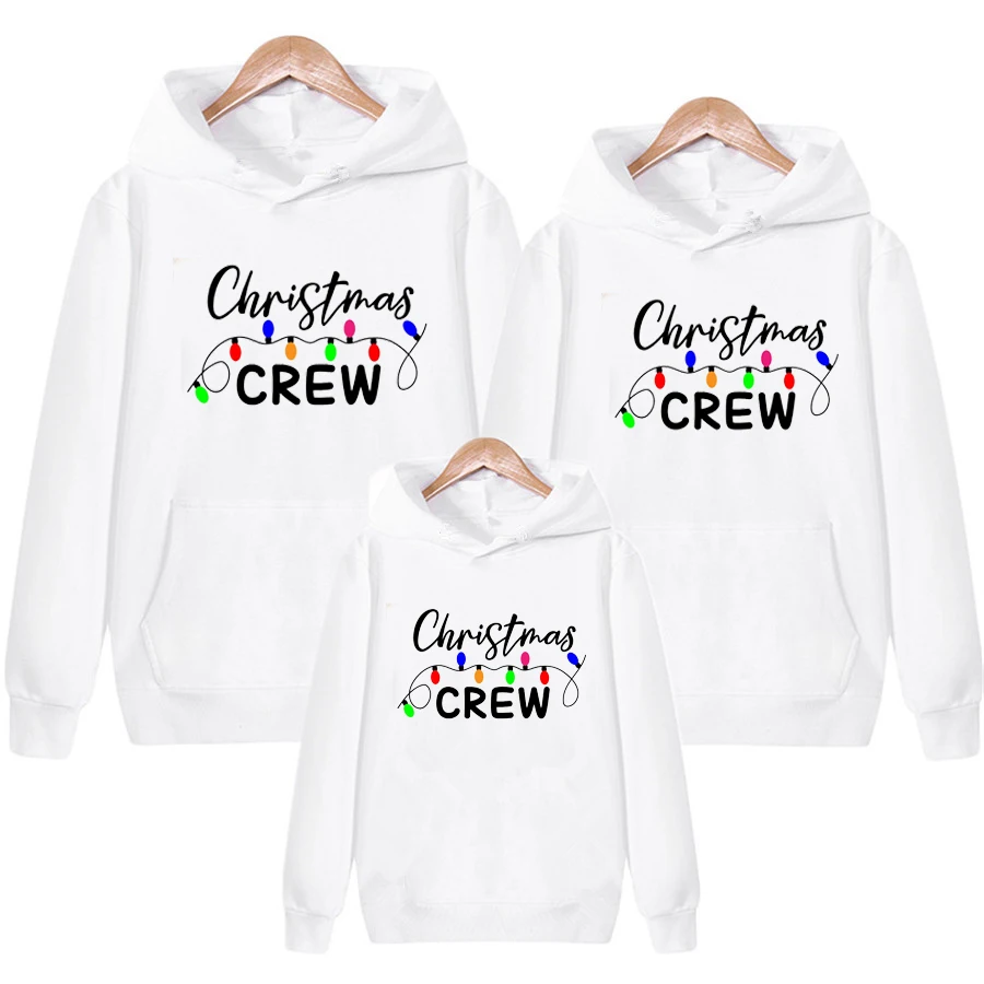 

Christmas Crew Hoodies Family Sweatshirts Men Women Children's Winter Jacket Funny Family Matching Set Xmas Outwear Pullovers