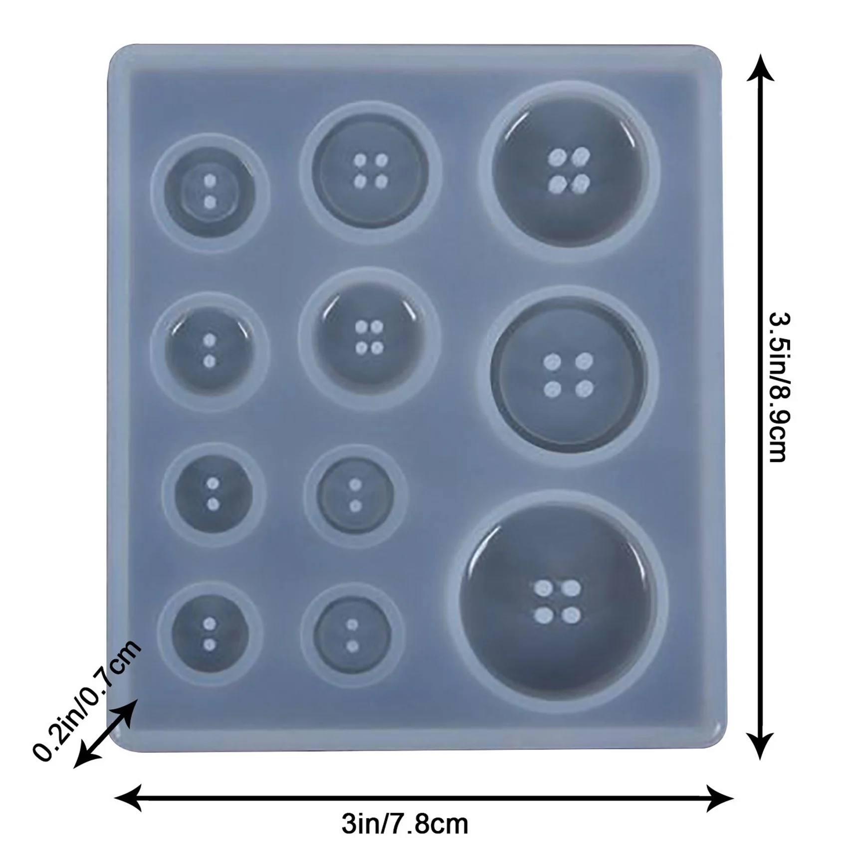 DIY Silicone Mold Resin Button Handmade Resin Mold with Hole Pendant Button Clay Epoxy Pendant for Keychain Supplies