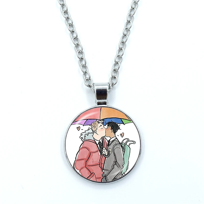 Heartstopper Necklaces Rainbow LGBT Handmade Glass Cabochon Pendant Jewelry Accessories For Lovers