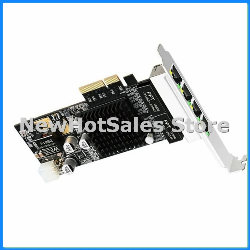 4 Port PCIE POE Network Card 10/100/1000M Gigabit Industrial Ethernet Converter PCI-E 1x Adapter Intel350 Chip-A86Z