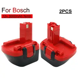 2PCS BAT043 BAT045 BAT046 BAT120 BAT139 3.0Ah Ni-MH 12V Rechargeable Battery for Bosch 12 V Drill GSR12VE-2 PSR12VE-2 2607335273