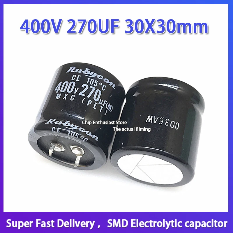 

Rubycon imported aluminum electrolytic capacitor 400v 270uf 30*30 ruby MXG series 105 degrees 400V 270UF 30X30mm