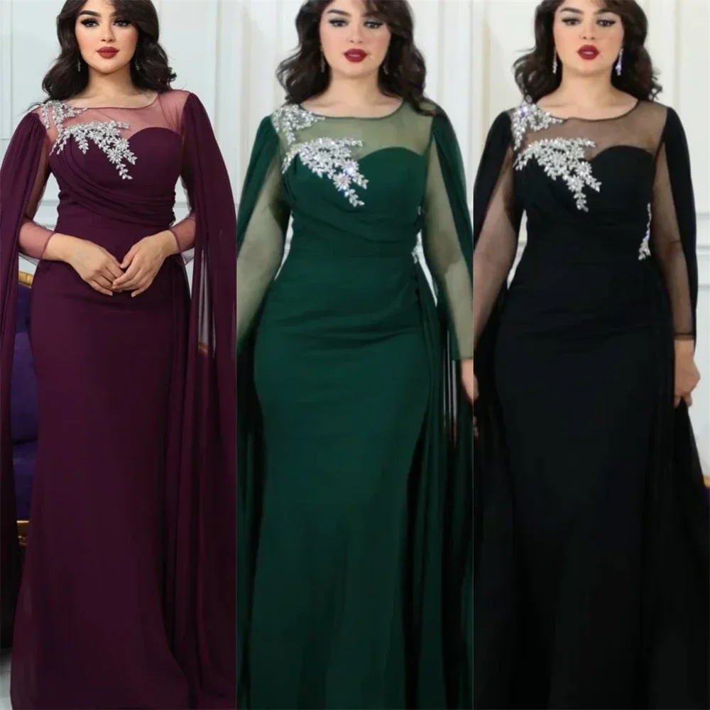 Customized Evening Gown Saudi Arabia Formal Sheer Straps Column Floor Length Skirts Vertically Bespoke Occasion Dresses Dearin Y