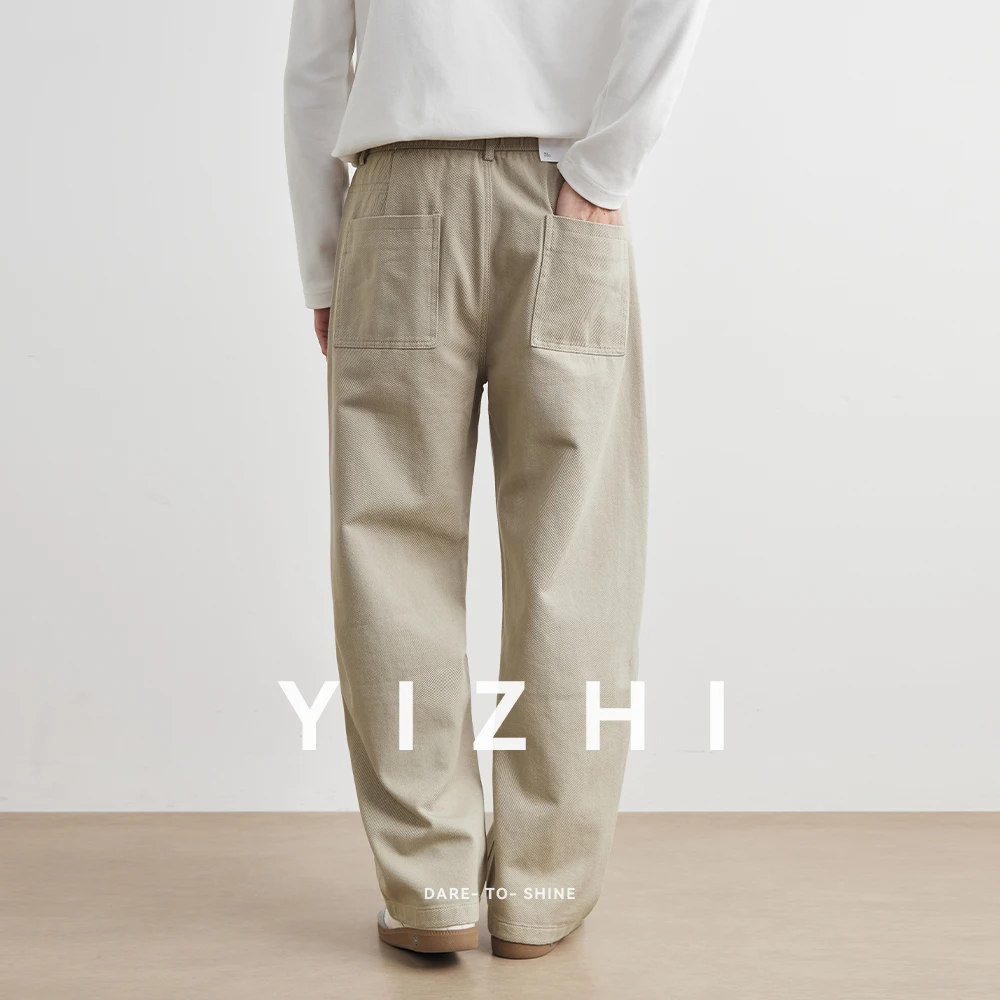 100% القطن مستقيم الساق السراويل الرجال ربيع جديد الاتجاه الأمريكي فضفاض بنطال ذو قصة أرجل واسعة عادية فضفاض صالح الشباب ular ملابس يومية #3