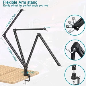 حامل ميكروفون معدني قابل للتعديل لذراع مقص تعليق ميكروفون مكثف لألعاب USB ل A8 A6V K688 K669 K658 أفضل 10 ميكروفون ذراع مفصلي مبيعا - No4