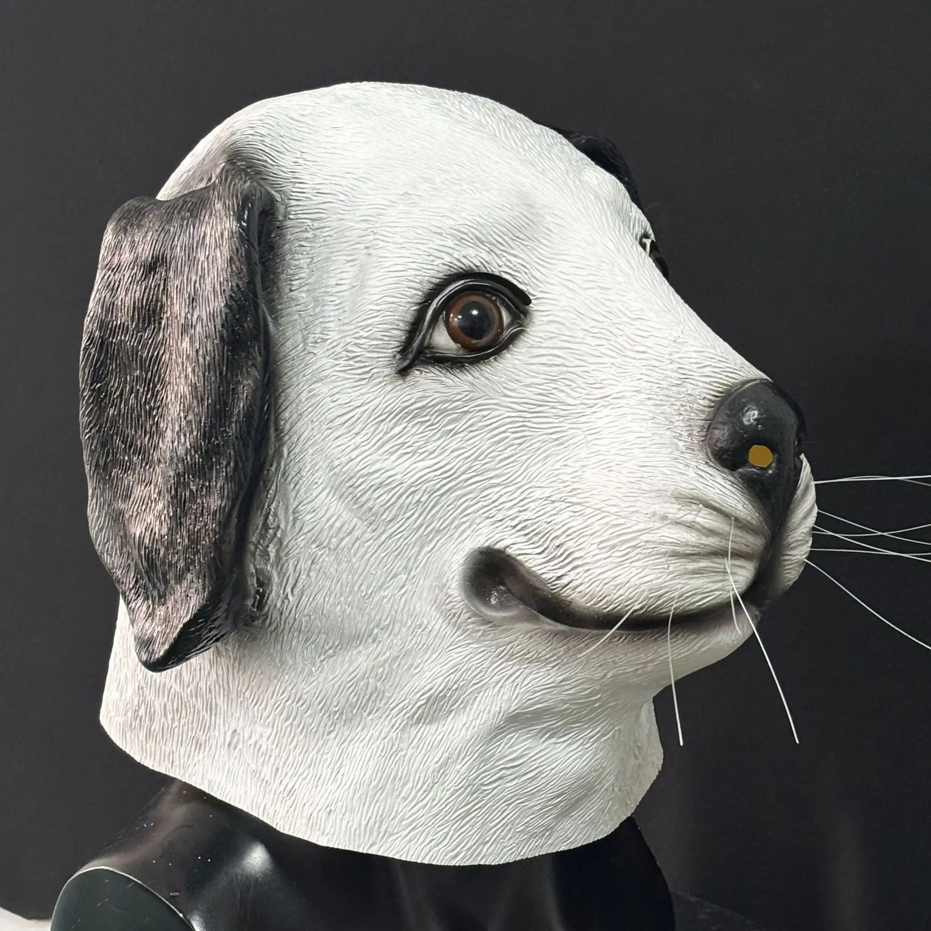 Realistische Hunde-Vollkopf-Latexmaske Tiermaske für Erwachsene Halloween Cosplay Maskerade Karneval Party Kostüm Requisite – Detail 2