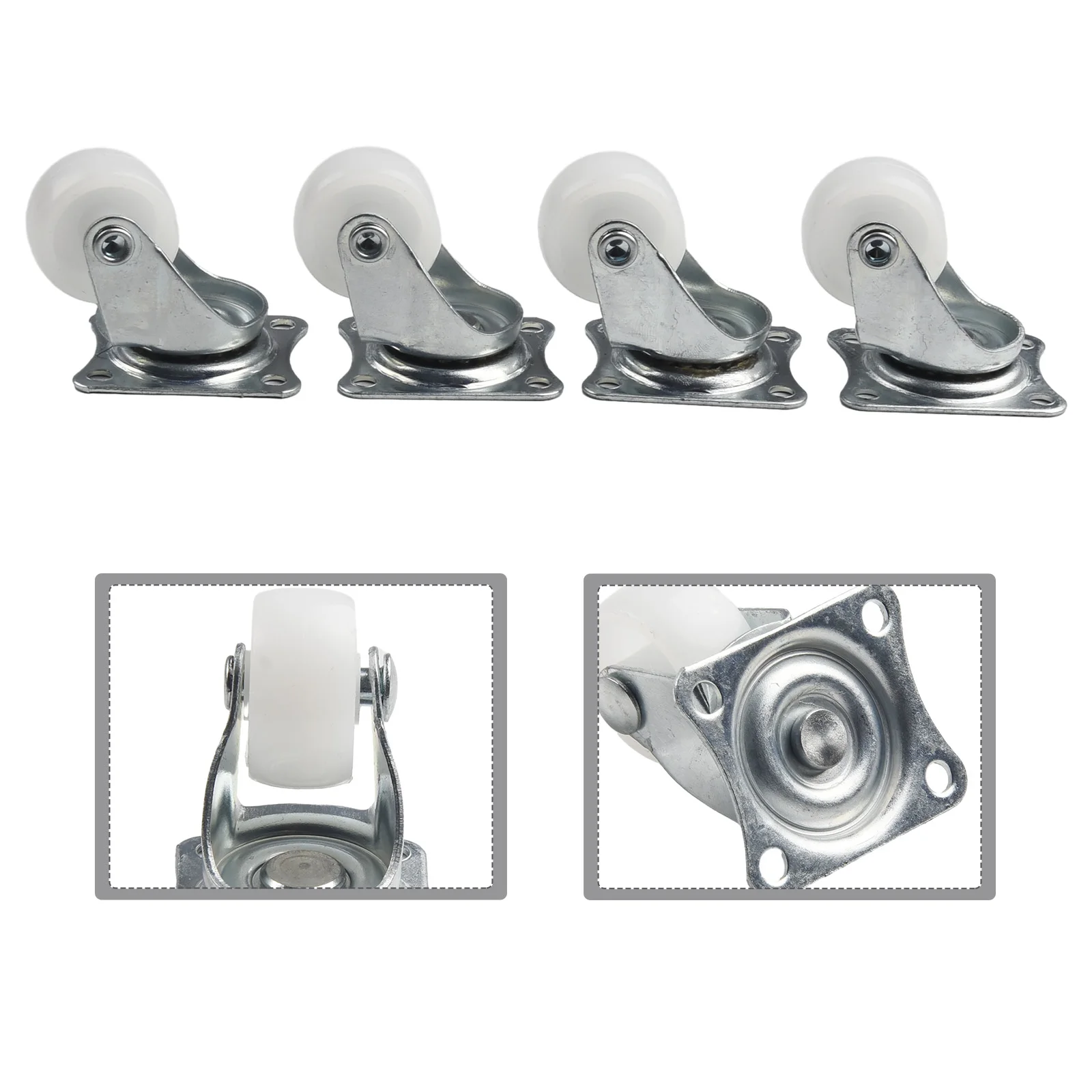 Parts Swivel Casters Warehouses White/silver With Rubber Bearing Wheels Mount Ball Material Handling High Quality