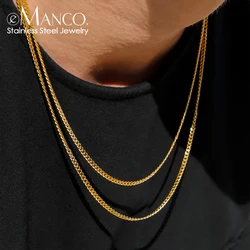 eManco Men's hip hop Cuban chain  Europe and the United States titanium steel does not lose color Necklace Personalized Jewelry