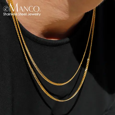 EMANCO  Men's Hip Hop Cuban Chain Europe and the United States Titanium Steel Does Not Lose Color Necklace Personalized Jewelry