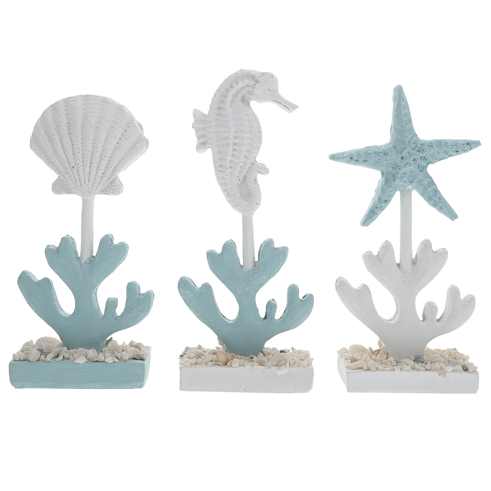 

Mediterranean Style Resin Craft Desktop Decor Home Adornment Nautical Sculptures Shell Decorative Pieces