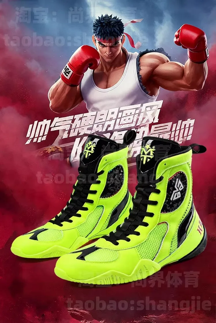 

Men's High-Top Boxing Sneakers | Shock-Absorbing Combat Sneakers | Non-Slip Wrestling Shoes | Breathable Boxing Training Boots