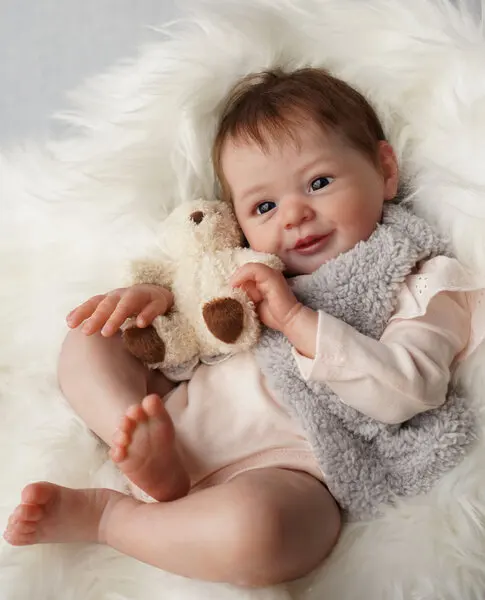 DLS Fornitura limitata personalizzata 20'' Reborn Baby Ava Joy con capelli radicati a mano Bambola già finita Regalo di Natale