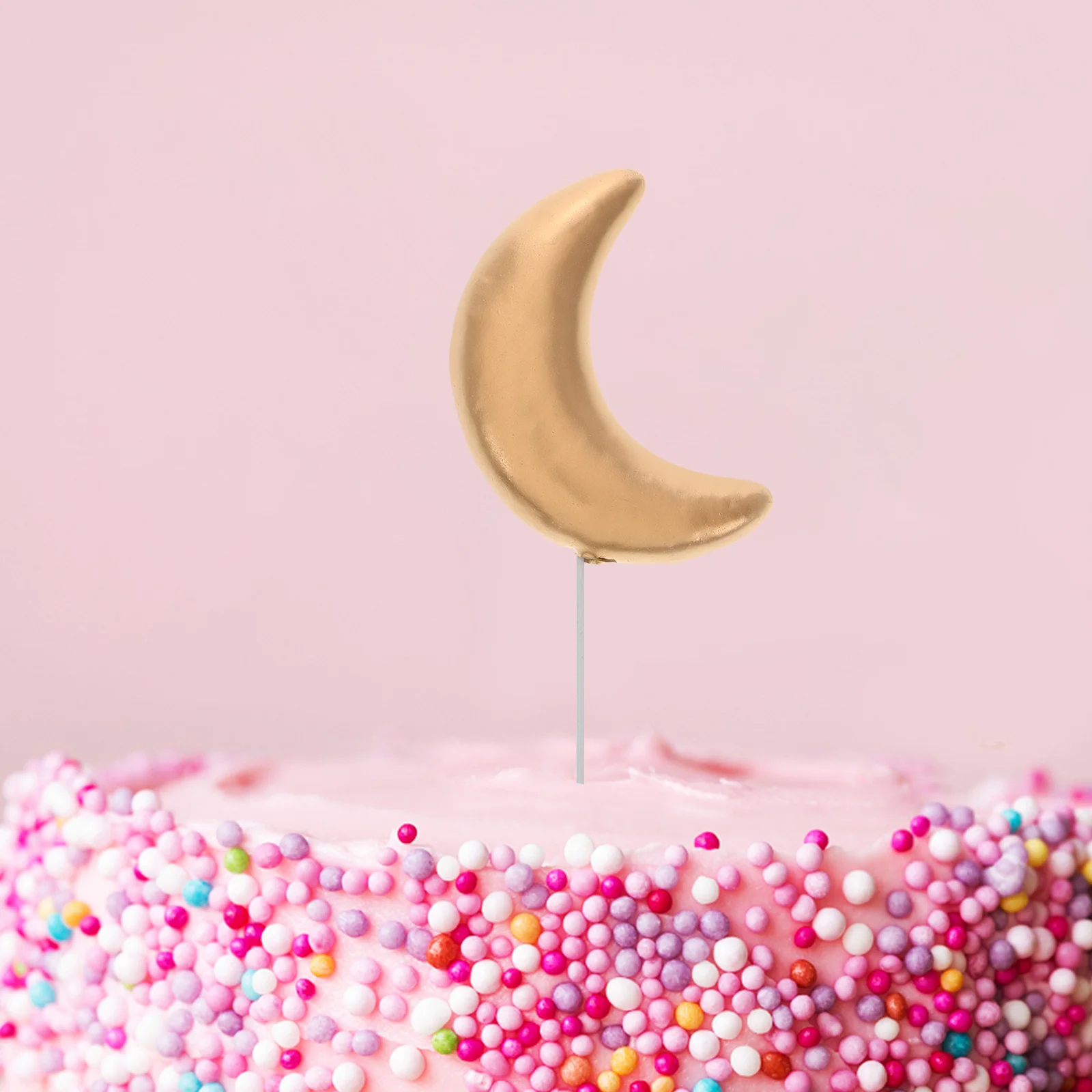 

10Pcs Gold Foam Moon Cake Toppers Elegant Birthday Party Decorations Insstyle Design Sparkle Celebration Moon Cupcake Toppers
