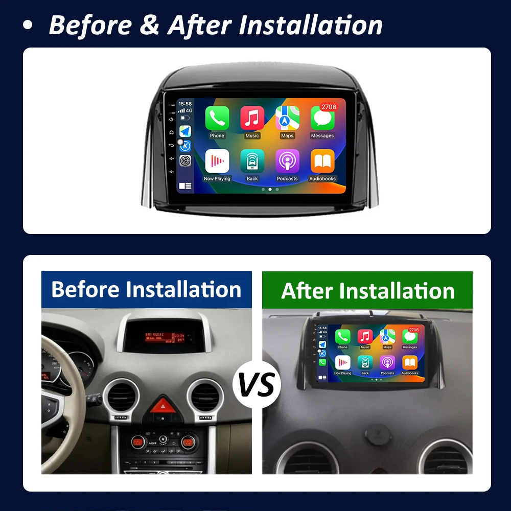 Car Radio Android 16 System For Renault Koleos 2008 - 2016 GPS Multimedia Player IPS QLED Screen Audio Head Unit Accessories 4G