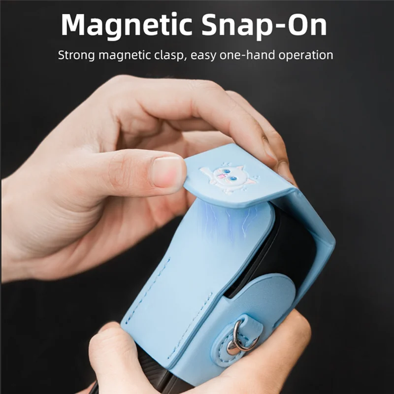 HJ-For DJI OSMO POCKET3 Protective Leather Case Drone Accessories Protective Shell Blue