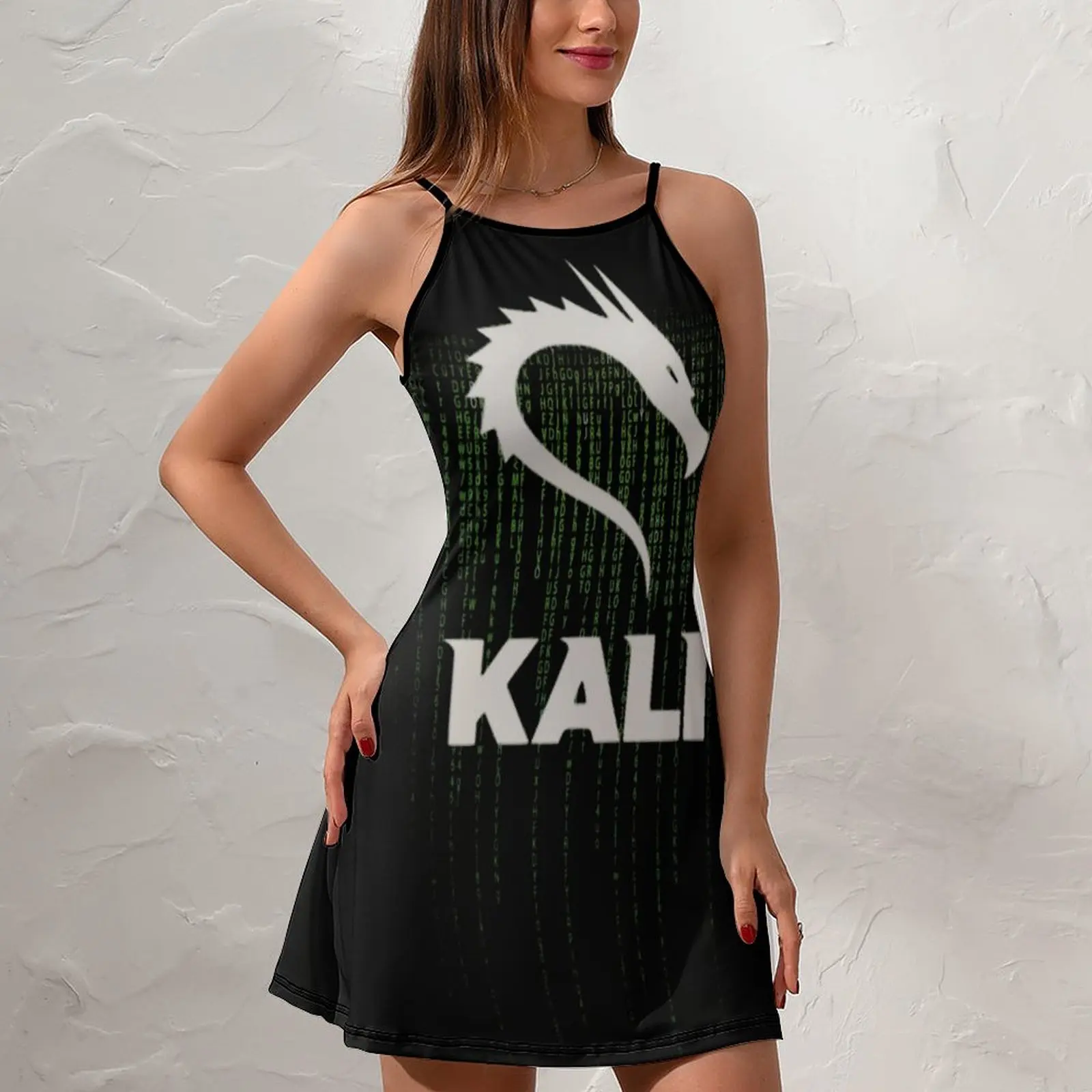 Kali Linux for Sale  Women's Sling Dress Humor Graphic Strappy Dress Classic Sexy  Woman's Gown  Parties