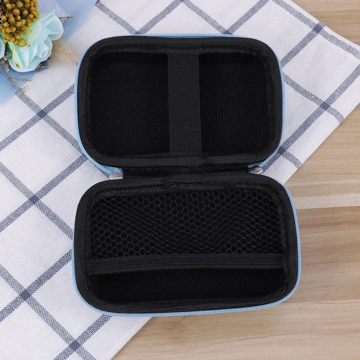 Mobile Power Headset Box Fabric Material Large Capacity Shockproof Interior Zipper Design Data Cable Charger Mp3