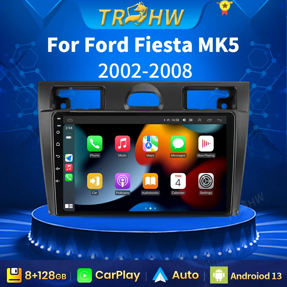 

Android 13 Car Radio For Ford Fiesta Mk VI 5 Mk5 2002-2008 Multimedia GPS Navigation Player Stereo Carplay Androidauto 2 Din DVD