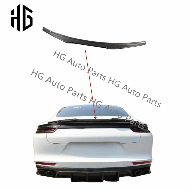 Para 2017 porsche panamera 971 duck cauda spoiler de alta qualidade real fibra carbono carro amortecedor traseiro asa tronco spoilers