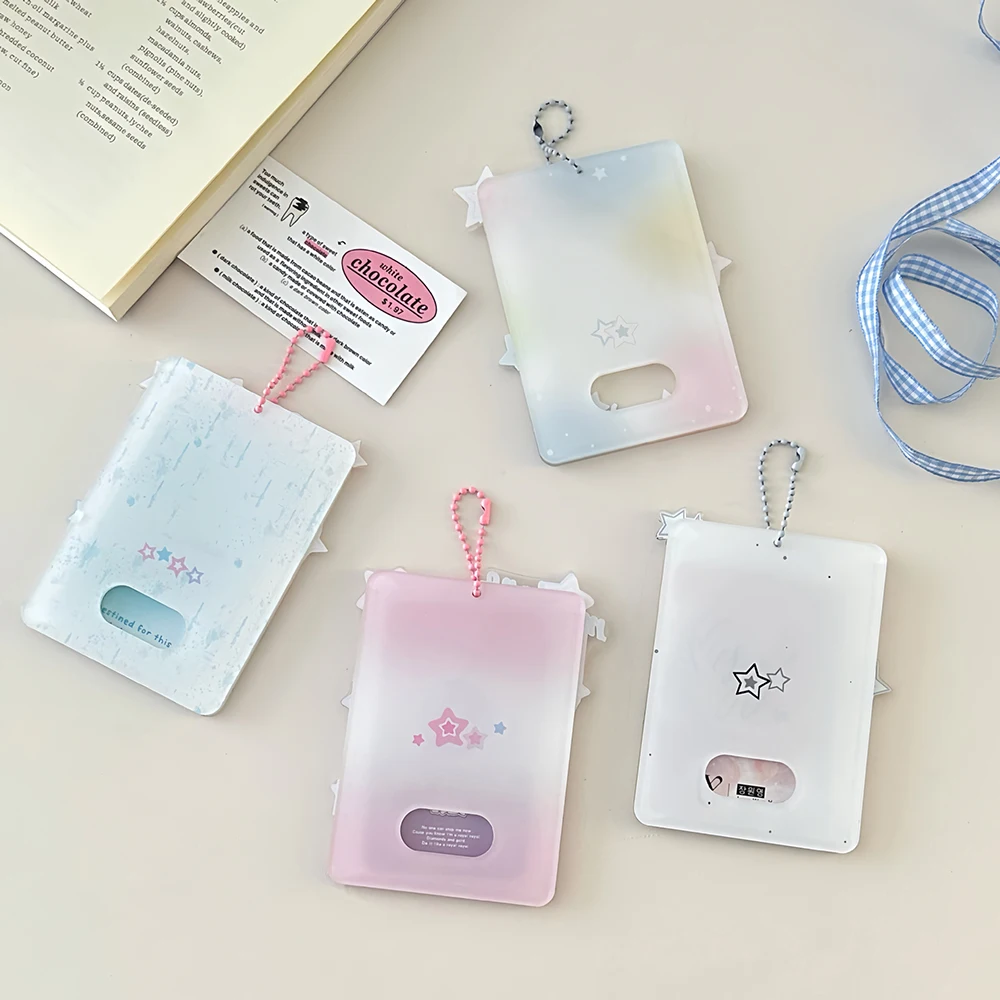 Cute Sweet Photo Frame Cartoon Acrylic Star Card Sleeve Kpop Idol Photo Protection Card Display Pendant Photo Holder Bag Pendant