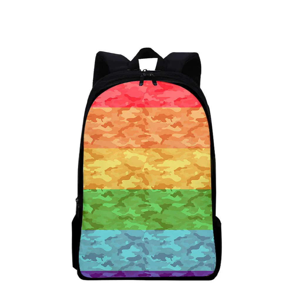 Hip Hop Popular Colourful LGBT Notebook Backpacks pupil School Bags 3D Print Oxford Waterproof Boys/Girls Laptop Backpacks