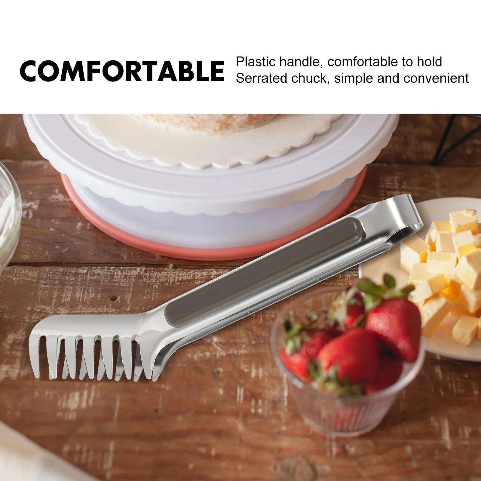 

1Pcs Stainless Steel Food Clamp Heat Resistant Multi-Function Kitchen Tong for Home Party Barbecue Buffet Pasta Serving Steak