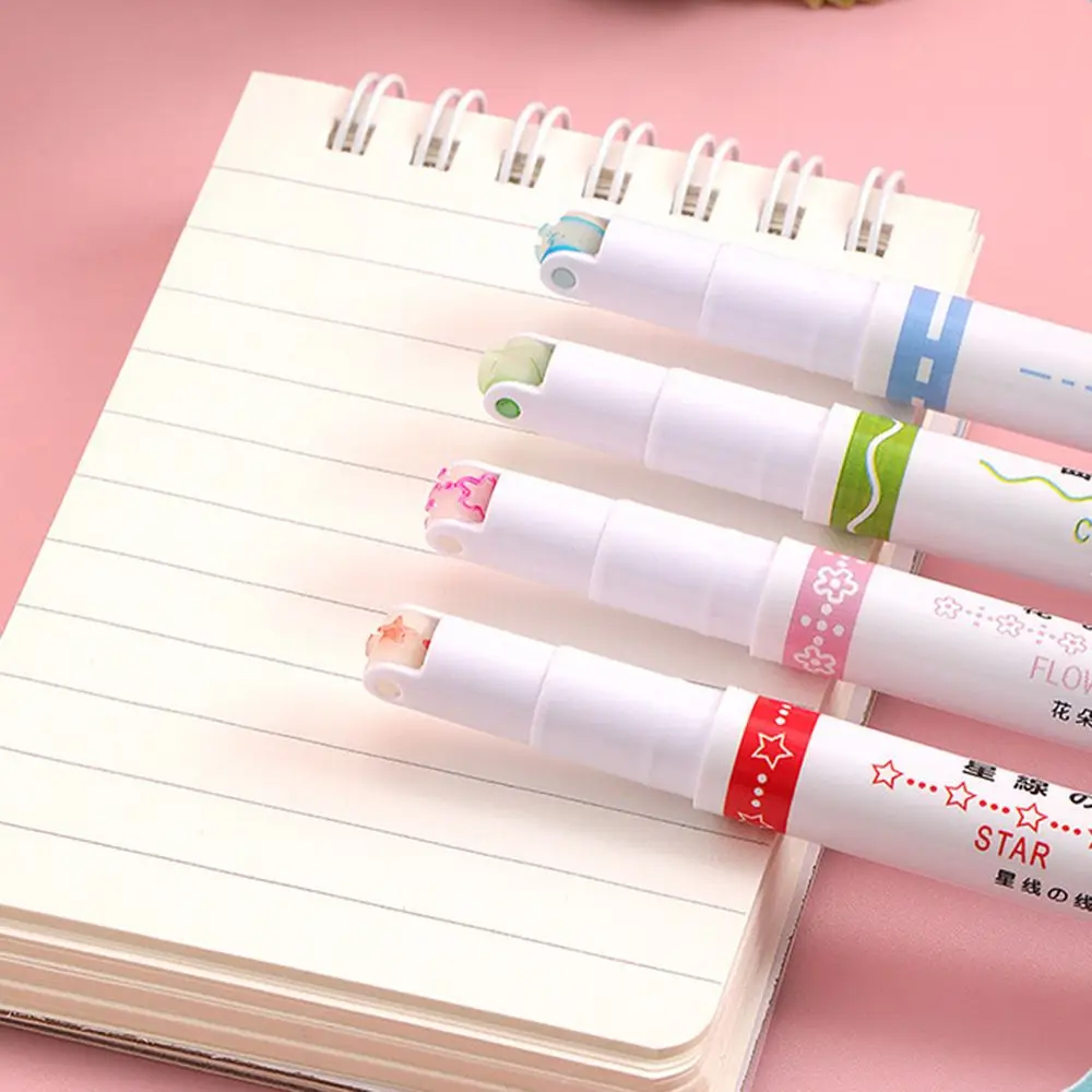Graffiti Flower-shaped Curve Line Highlighters Drawing Tools Curve Highlighter Pen Multiple Shapes Integrated Markers Pen