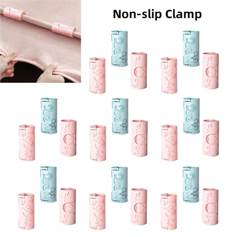 6Pcs BedSheet Clips Plastic Non-slip Clamp Quilt Bed Cover Holder Curtain Blanket Buckles Clothes Pegs Fasteners Fixer