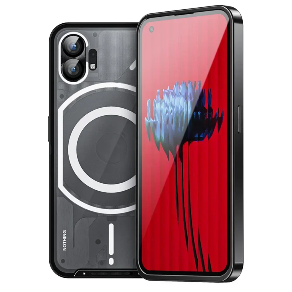 For Nothing Phone 2 1 3 Case Shockproof Aluminum Frame Lock Function Matte PC Cover Funda For Nothing Phone 3 2 1 Magsafe Case
