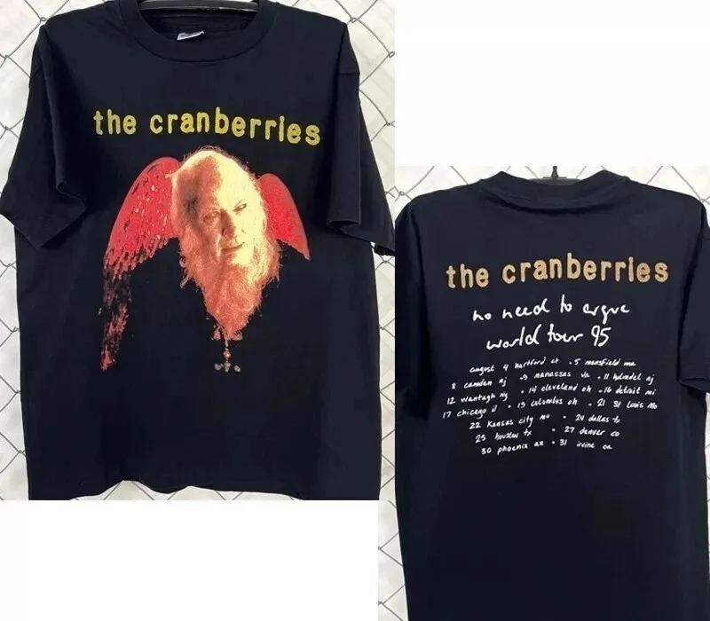 The Cranberries Tour 1995’s Tshirt 2 Side Black tee Unisex Classic Style S-5XL