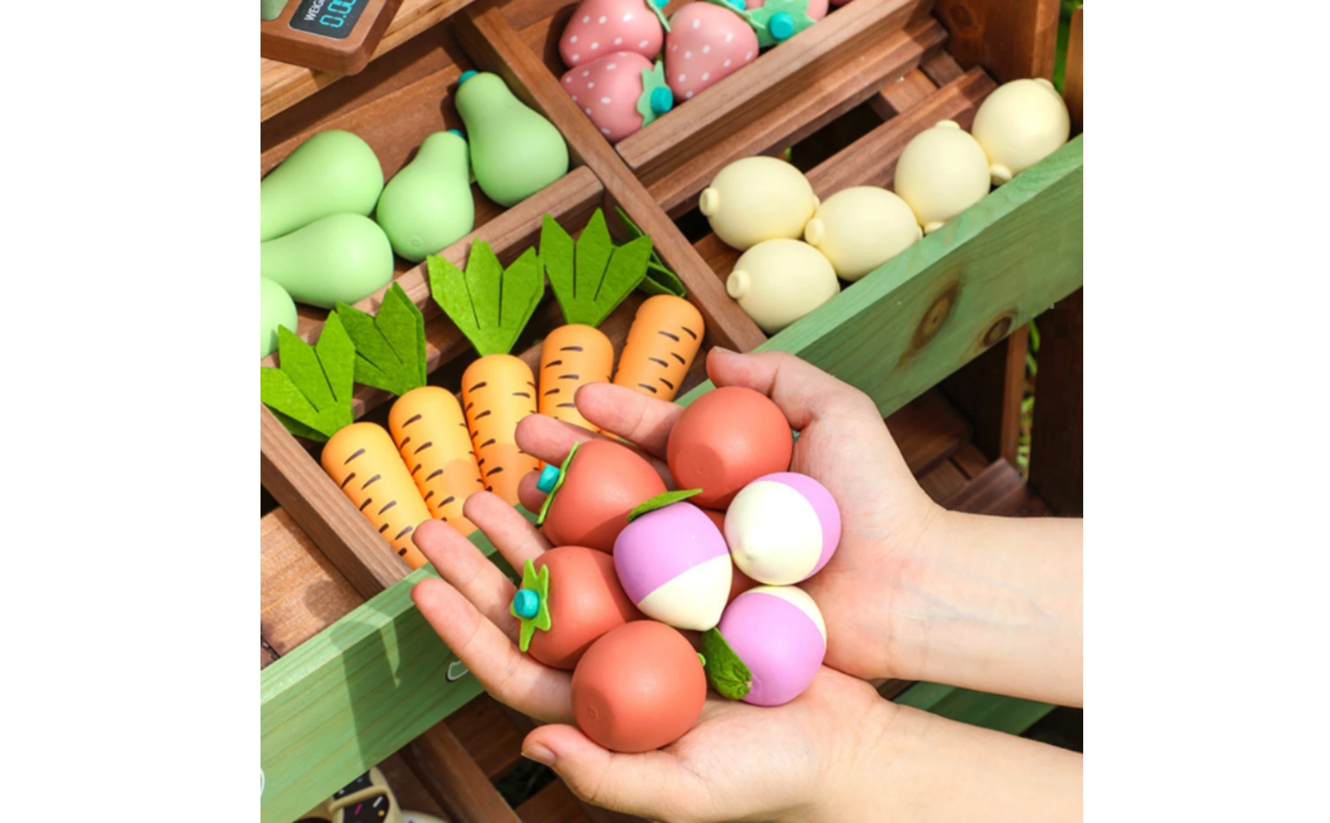 Wooden Market Stand Storage Shelves Children's Market Stand Grocery Store Playset Imagination Wooden Market Stand Storage Shelves Children's Market Stand Grocery Store Playset Imagination