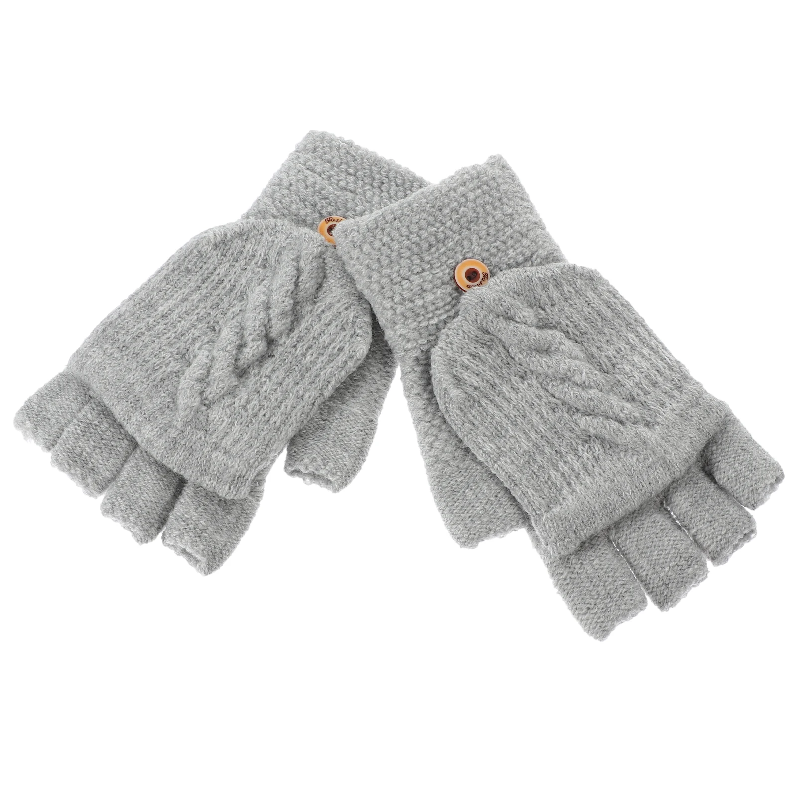 

Fingerless Gloves for Women Winter Warm Acrylic Cashmere Convertible Mittens Design Touchscreen Compatible Black