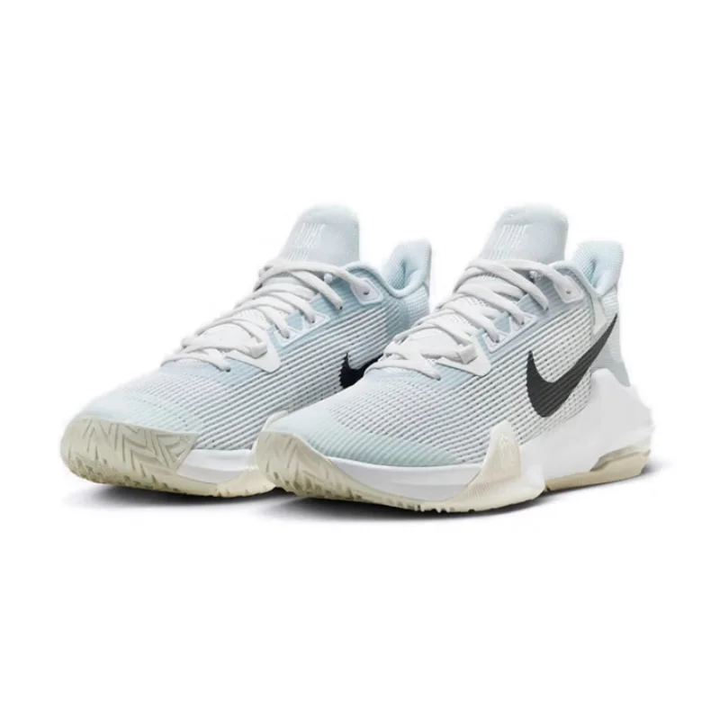 

Nike's New Air-Cushion Cushioning and Wear-Resistant Court Basketball Shoes for Men, Air Max Impact 4, Strong Grip, Ankle Protection, Outdoor Sports Basketball Shoes, Gray and Blue Color, High Appearance Value, Commuting Casual Basketball Shoes, Essential