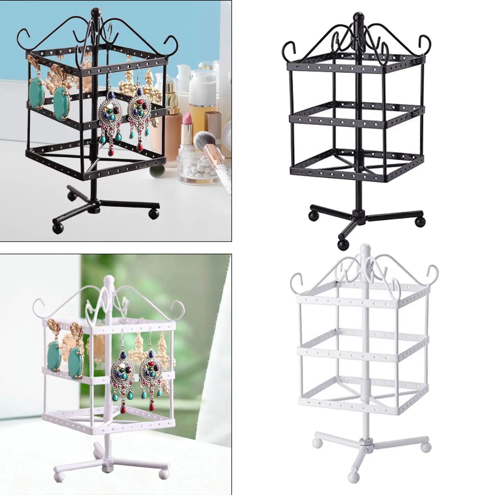 

Metal Earring Holder 3 Tiers Display Rack for Home Showcase Women Girls Gift