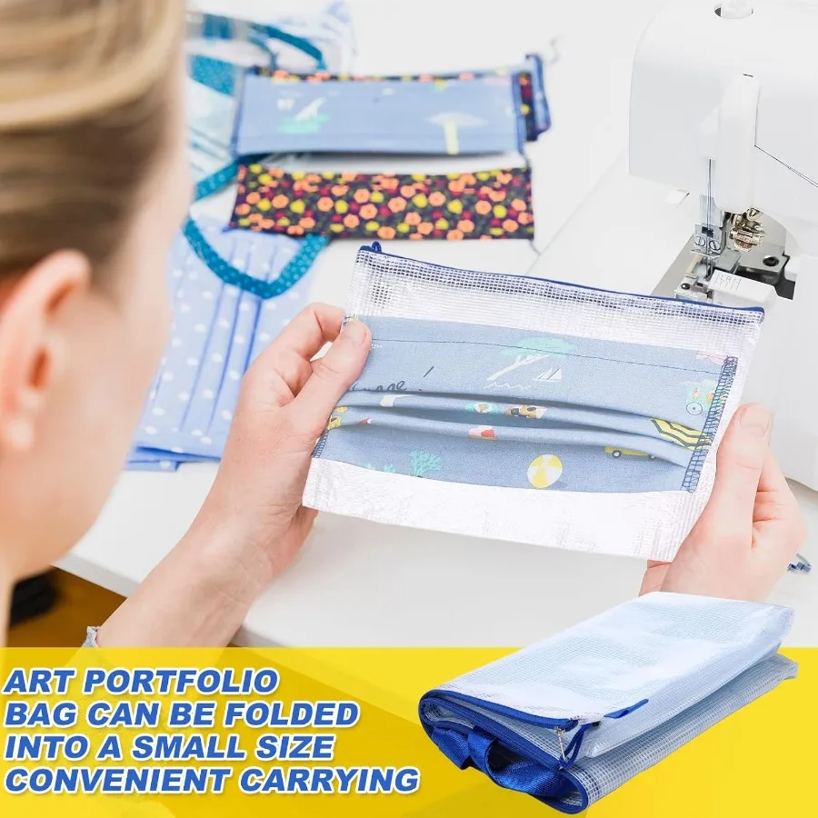20 Pcs Art Portfolio Bag Bulk Set with 10 Pcs 19 x 25 Waterproof Poster Storage Cases Featuring Zipper Handles for Protecting A