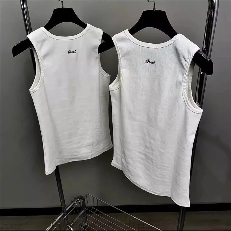 Men's Slim Fit American Casual Elastic Vest Top Sleeveless Muscle Tank Top Breathable Summer Sweatshirt with Pure Color Letters