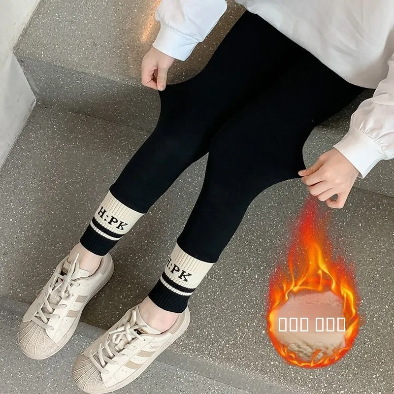 

Thiened Fce Lined Girls Pants Children's Autumn Winter Clothes Outdoor Wear Sli Baby Cotton Trousers Inteated F...