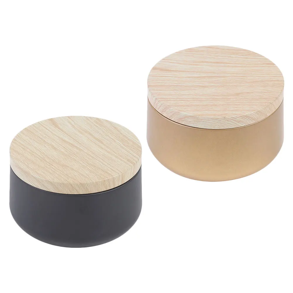 Tarro de cera de soja, lata de almacenamiento de hojalata para hacer manualidades, té, café, joyería, galletas, organizador de cosméticos, 2 uds.