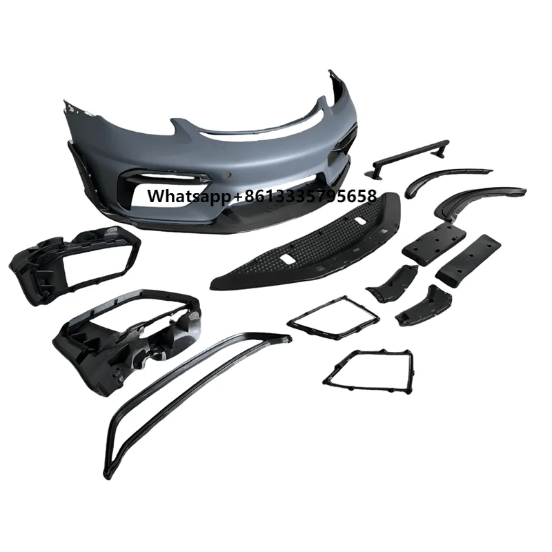 

For Porsche 718 Cayman Boxster Upgrade GT4RS Bodykit Bumper, Front Bumper Facelift