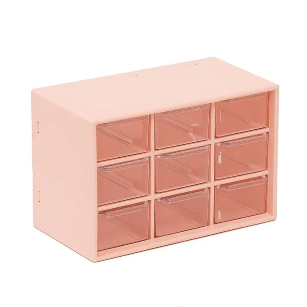 9 Grids Desktop Storage Box Jewelry Drawer Pearl Beads Storage Boxes Plastic Cosmetic Earrings Makeup Container Organizer