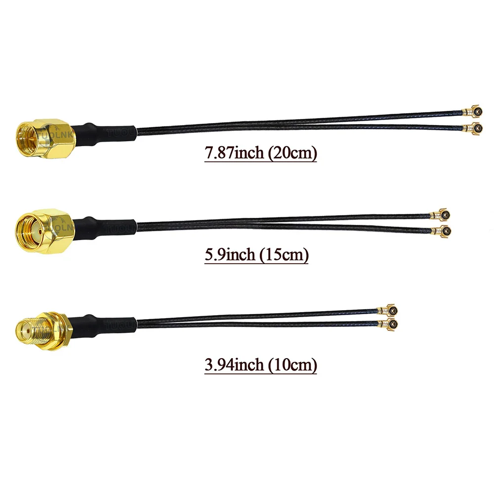 SMA Male/Female to Dual MHF4  Female IPX U.fl Y Type Connector Splitter Combiner RF0.81 Pigtail RF Coax Extension Cable