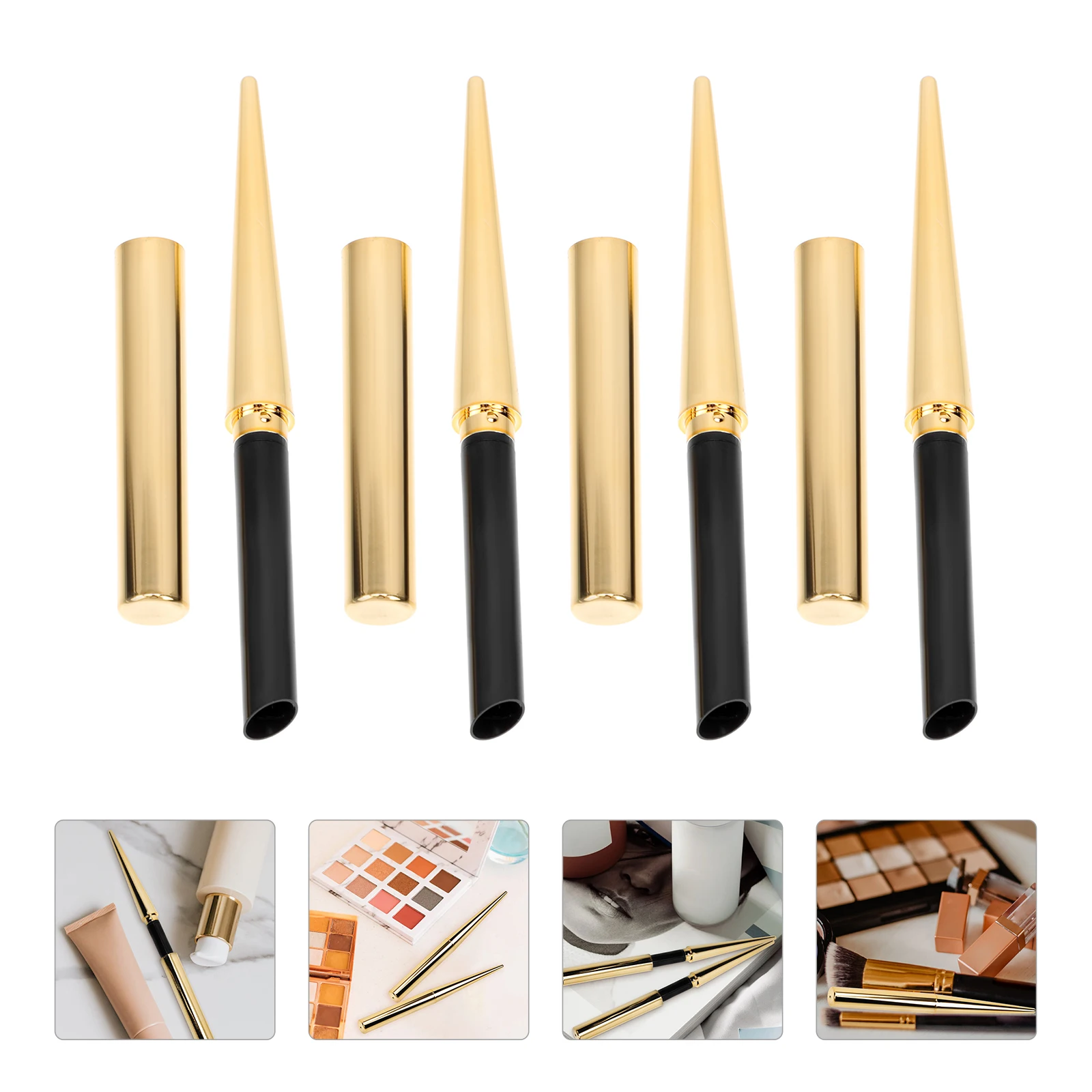 4pcs Empty Lipstick Tubes Refillable DIY Lip Cream Bottle Portable Plastic ABS Lightweight Travel Gloss Lip Balm Container