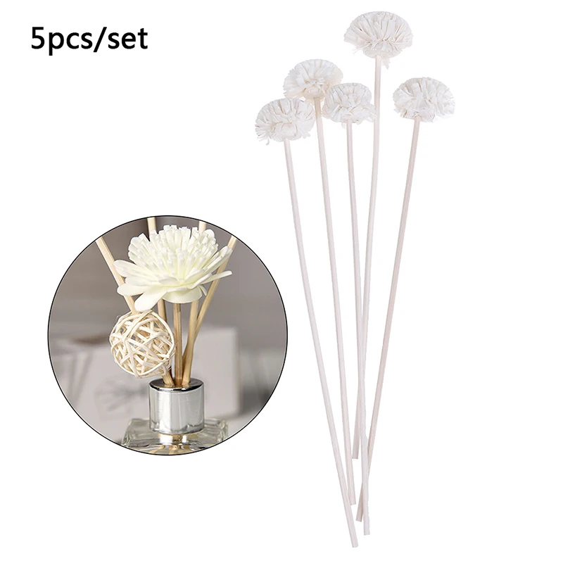 5pcs 22cm Daisy Flower Rattan Reeds Fragrance Diffuser Non-fire Replacement Refill Sticks Home Decoration