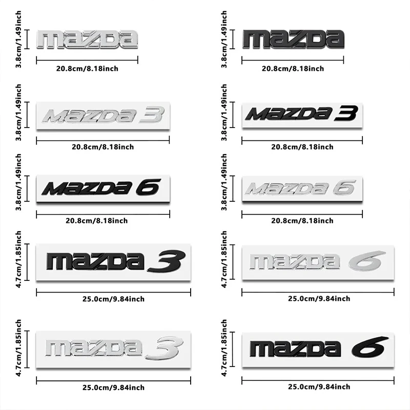1 Stück 3D ABS Auto-Buchstaben-Emblem Aufkleber für Mazda 3 Mazda 6 - Heck-Kofferraum-Dekor Auto-Außendesign Zubehör Mazda8 – Detail 2
