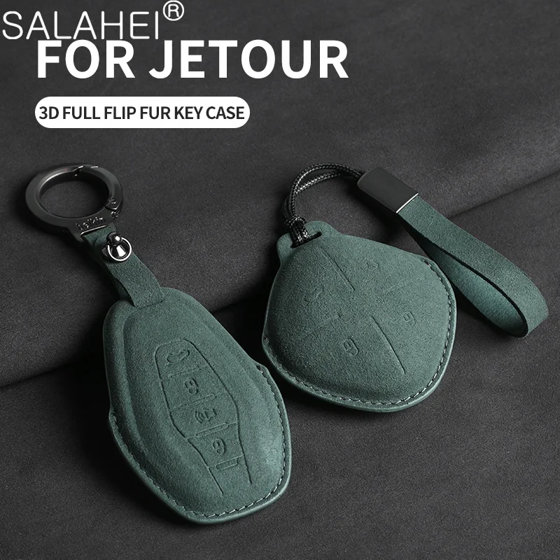 

Suede Full Cover Car Remote Key Case Protection Shell For Jetour DASHING X-1 Plus DTC 2022 2023 X70 PLUS Coupe X90 PLUS X70S X95