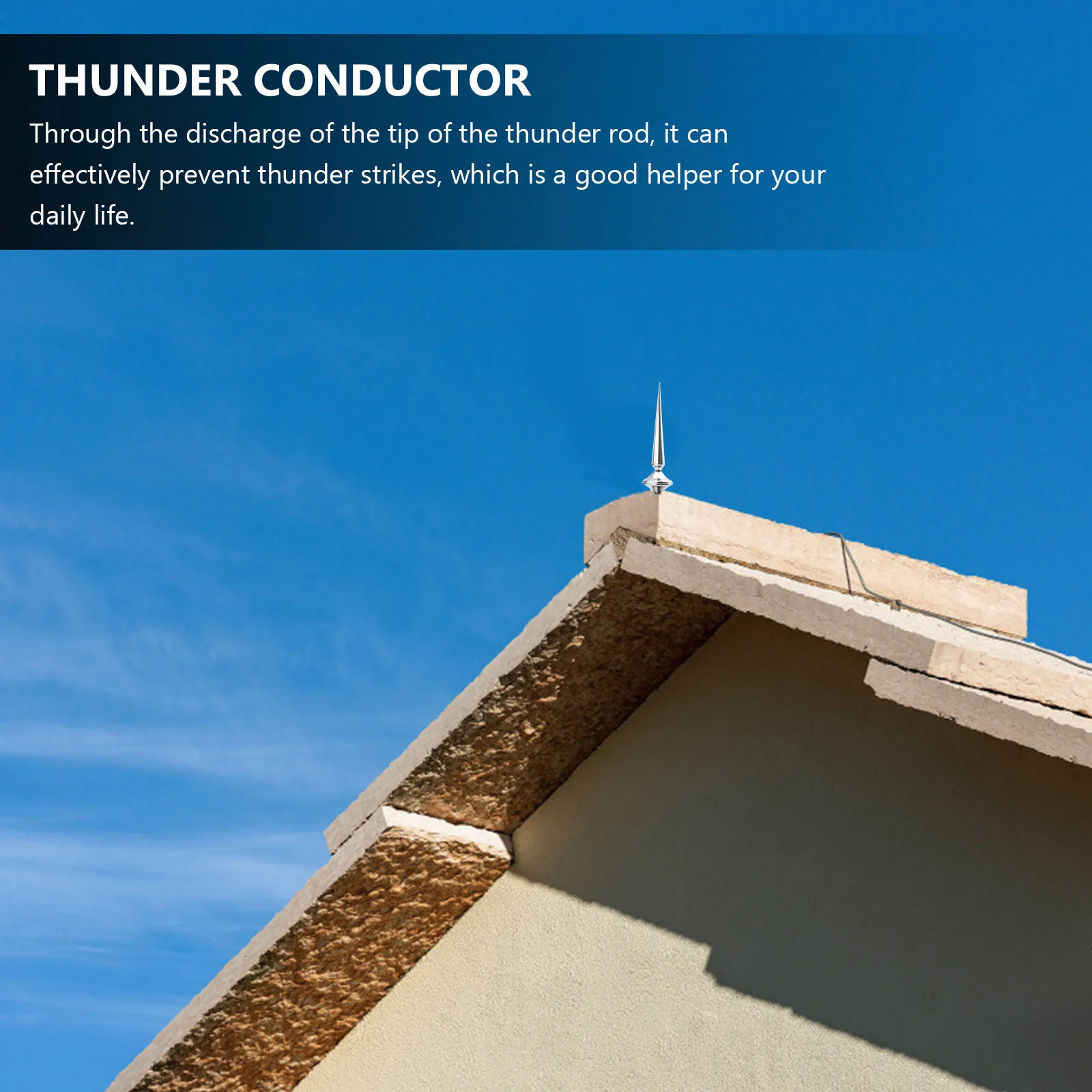 

Stainless Protection Rod Durable Waterproof Frost Resistant Roof Conductor Household Tool Anti Thunder