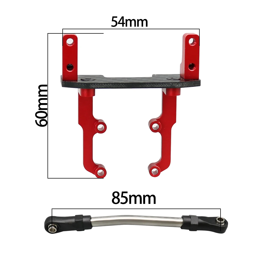 Supporto per montaggio Servo in metallo in fibra di carbonio con collegamento dello sterzo per parti di aggiornamento dell\'asse 1/10 RC Crawler Car